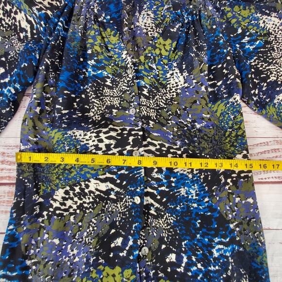 Alice & Trixie Silk Cottagecore Blue Paisley Dress & Sash M Boho Country Whimsy - Picture 9 of 13